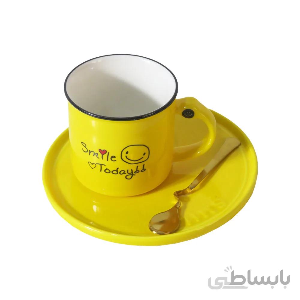 ماگ بشقاب دار طرح لبخند کد 03