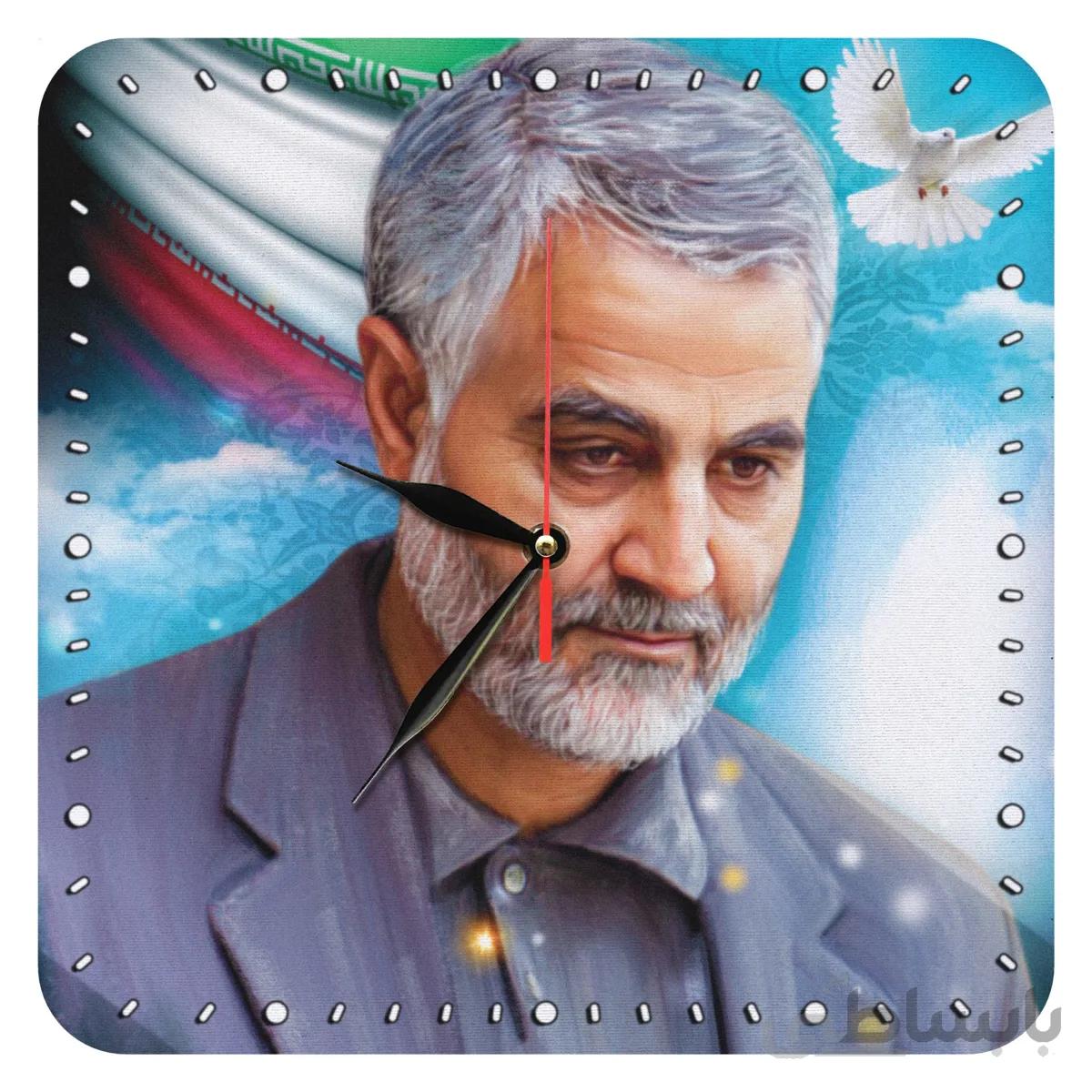 ساعت دیواری طرح سردار شهید حاج قاسم سلیمانی
