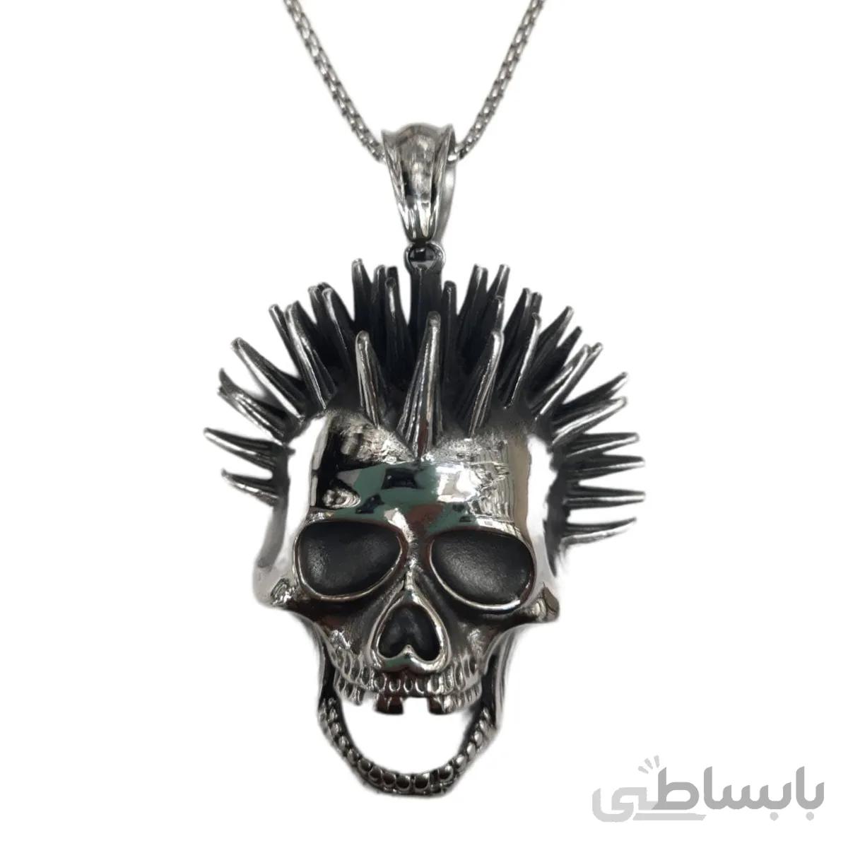 گردنبند مردانه طرح اسکلت مو سیخ