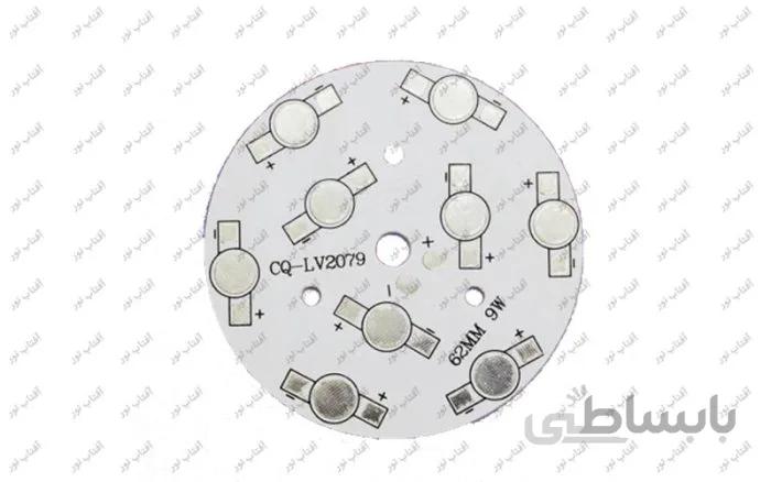 پی سی بی PCB گرد 9 وات قطر 62 میلی متر