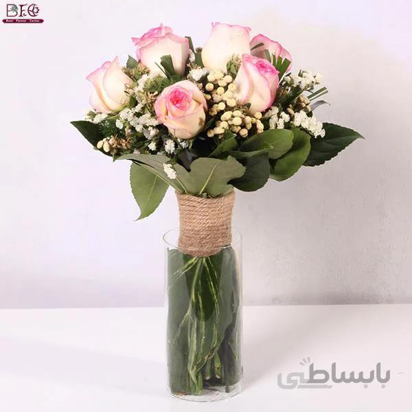 دسته گل زر لب صورتی