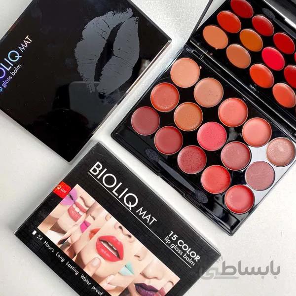 پالت رژ لب 15 رنگ برند Bioliq