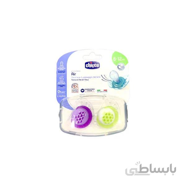 پستانک ارتودنسی سیلیکون 12-6 چیکو مدل فیزیو ایر2 عددی Chicco