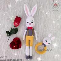 ست عروسک بافتنی خرگوش و جغجغه ( کد 60244 )