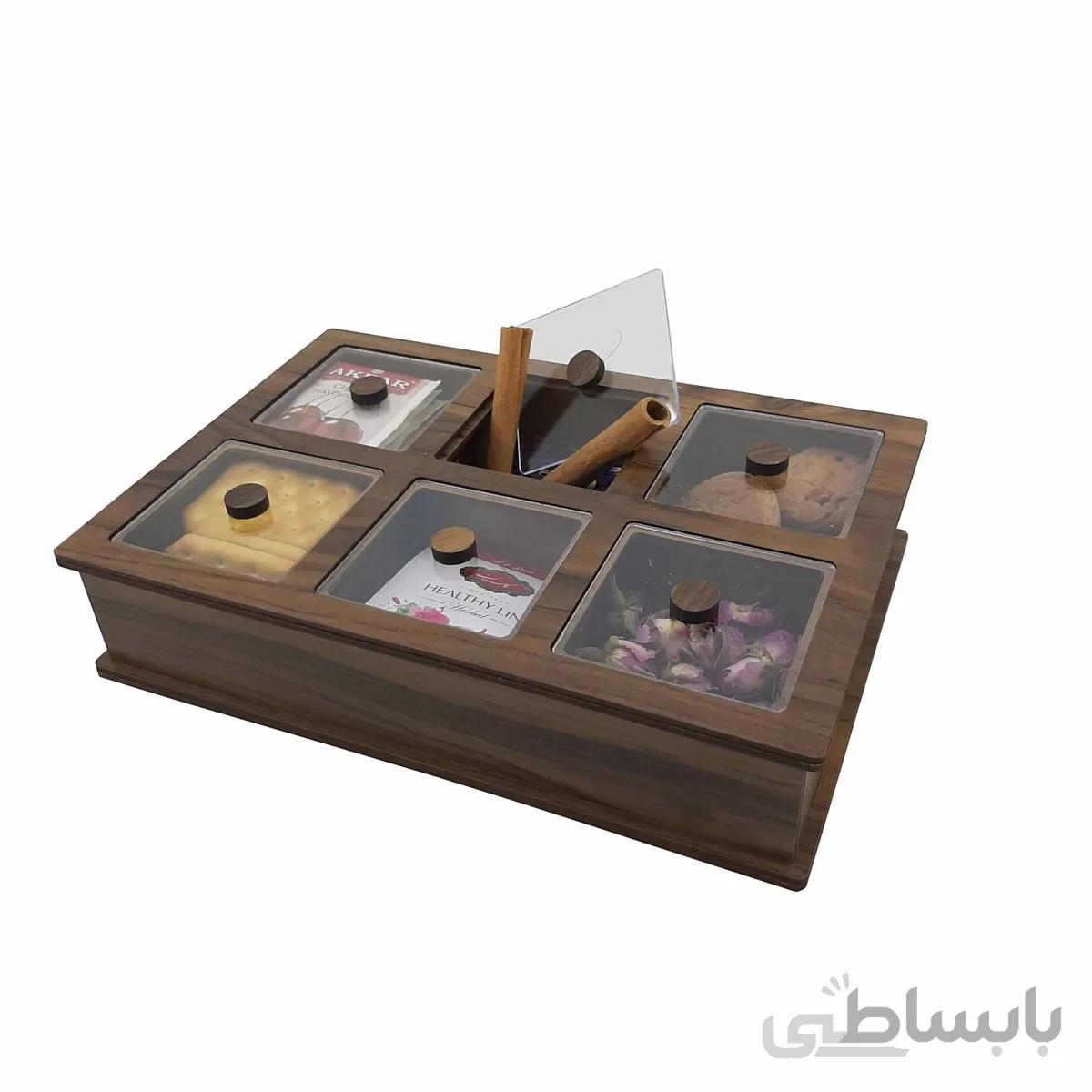 جعبه تی بگ و تنقلات 6 خانه