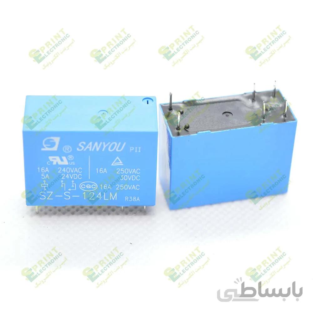 رله 24 ولت کتابی 6 پایه 16 آمپر SANYOU SZ-S-124LM