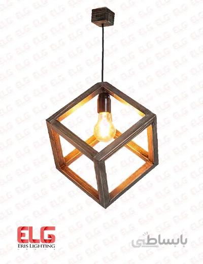 چراغ آویز چوبی هندسی مدل M10