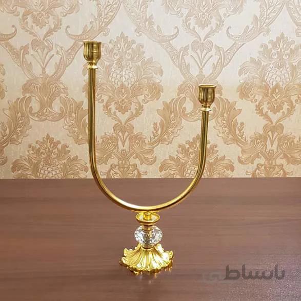 جا شمعی طلایی طرح U