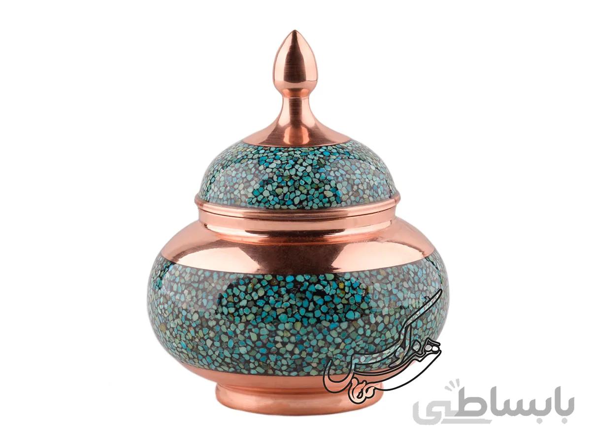 قندان بزرگ بزرگ فیروزه کوبی سایز 25