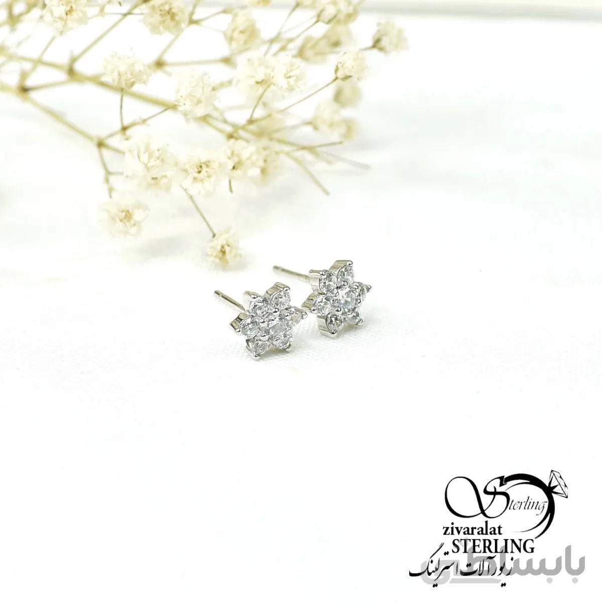گوشواره میخی نقره کد 6245
