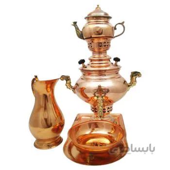ست 8 پارچه سماور ذغالی مسی توت کالا tootkala
