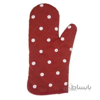 دستکش فر کتان 31 × 14 رزین تاژ طرح خالدار قرمز
