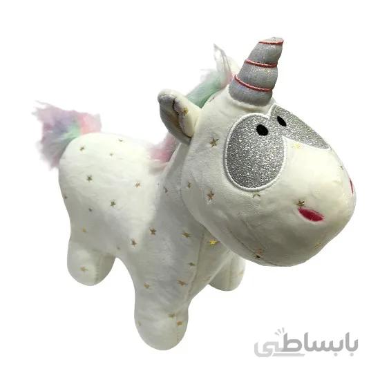 عروسک پولیشی مدل اسب تک شاخ اگنس سفید ارتفاع 28 سانتی متر Unicorn Agnes_اسباب بازی