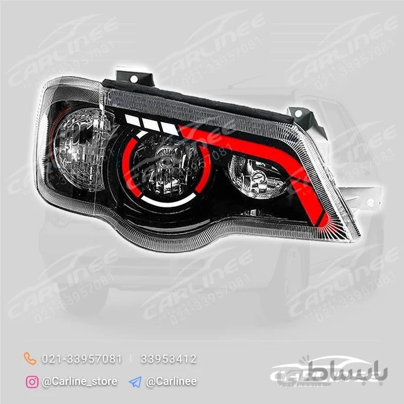 چراغ جلو اسپرت پراید 132 و 111 طرح ابرویی قرمز ا cl000611