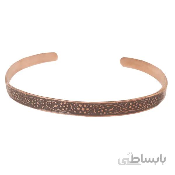 دستبند مسی ارزان مفتولی گل نیم سانتی کد JW155