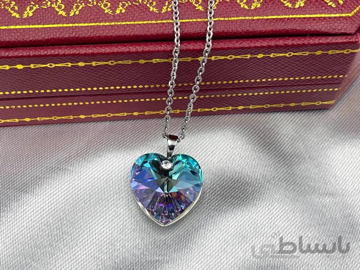 گردنبند سواروفسکی با کریستال صورتی خاص