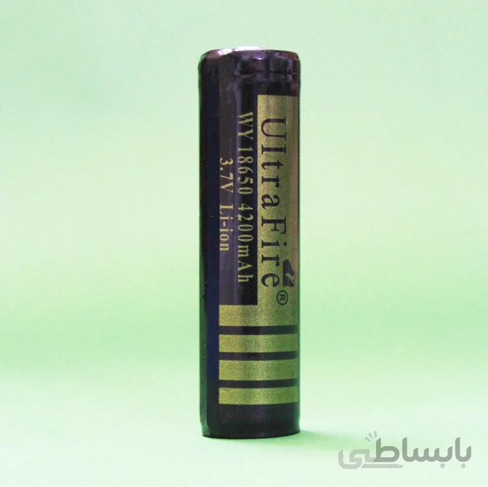 باتری لیتیوم یون سایز 18650 مارک Ultra Fire ظرفیت 4200 میلی آمپر آی سی دار