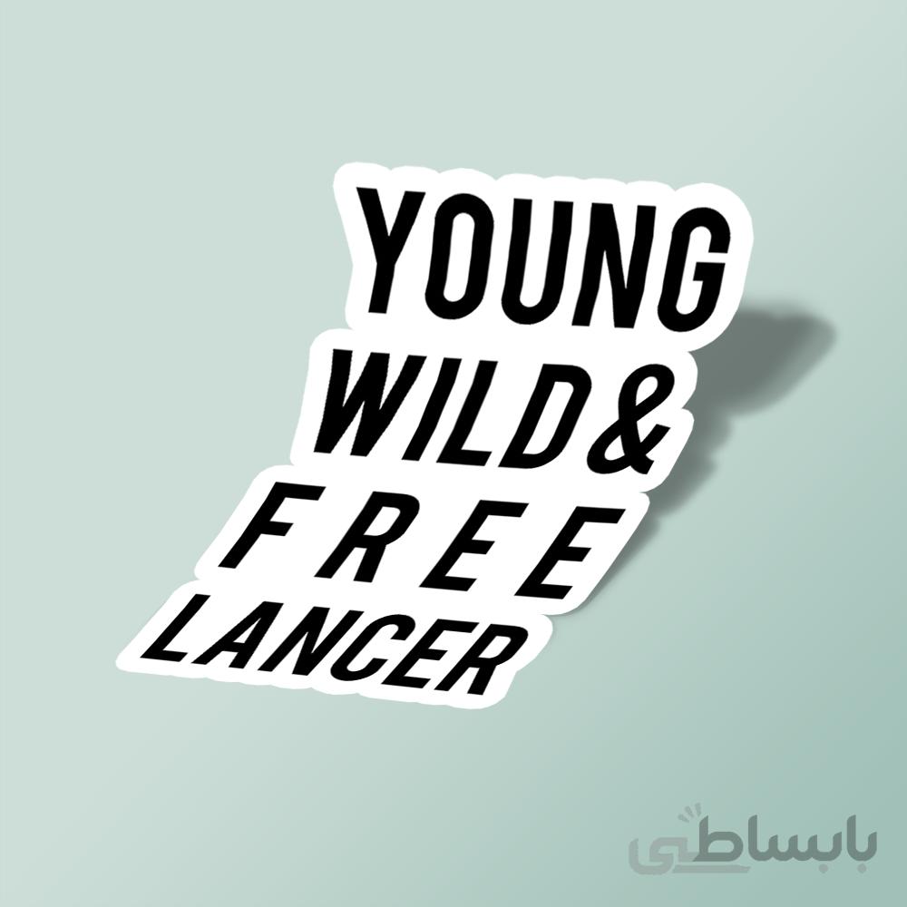 استیکر YOUNG WILD & FREE LANCER