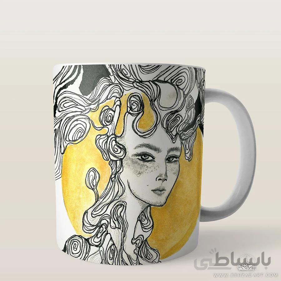 ماگ سرامیکی طرح دختر خورشید