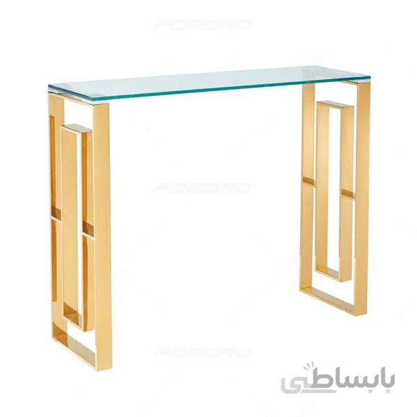 کنسول پایه استیل صفحه شیشه ای مدل ساروج