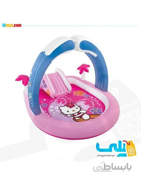 استخر بادی اینتکس HELLO KITTY ابعاد 211 * 163 * 121 سانتیمتر مدل 57137 intex