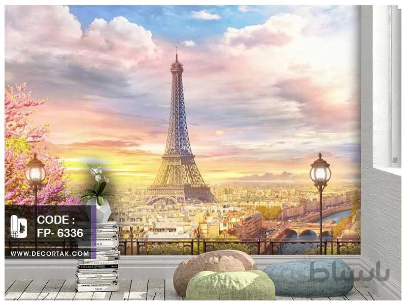 پوستر دیواری اماکن دیدنی و تاریخی با طرح برج ایفل