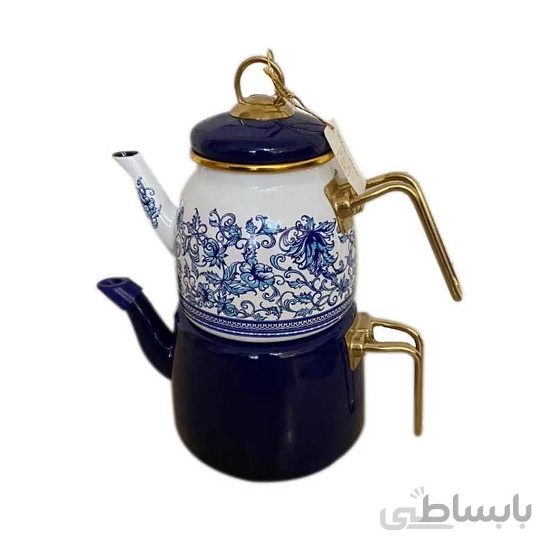 کتری قوری لعابی tohana طرح ماربل