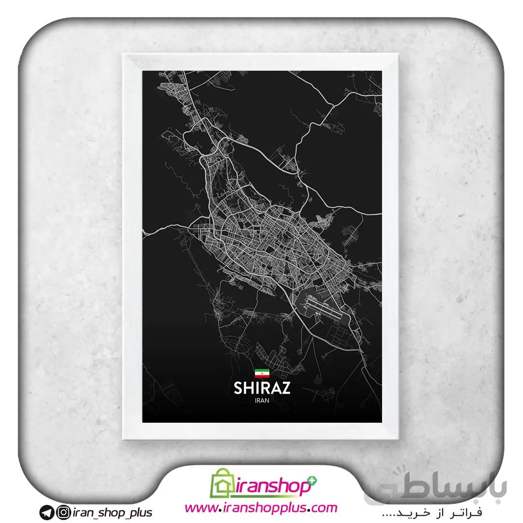 تابلو نقشه شهر شیراز با تم Dark