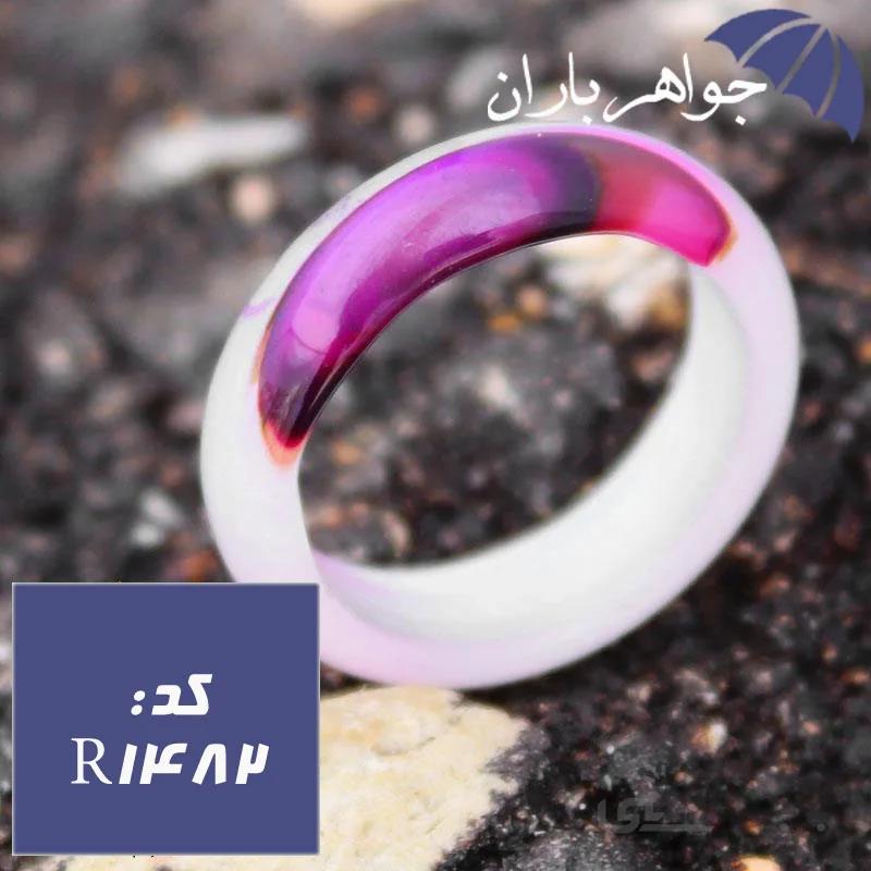حلقه عقیق شفاف طرح دار کد R_1482