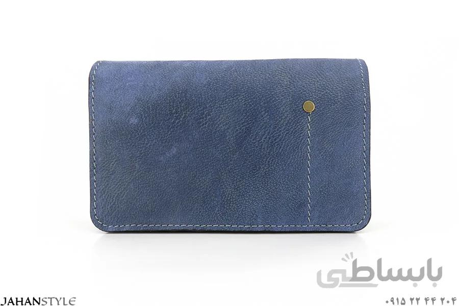کیف دوشی کوچک زنانه چرم طبیعی سرمه‌ای