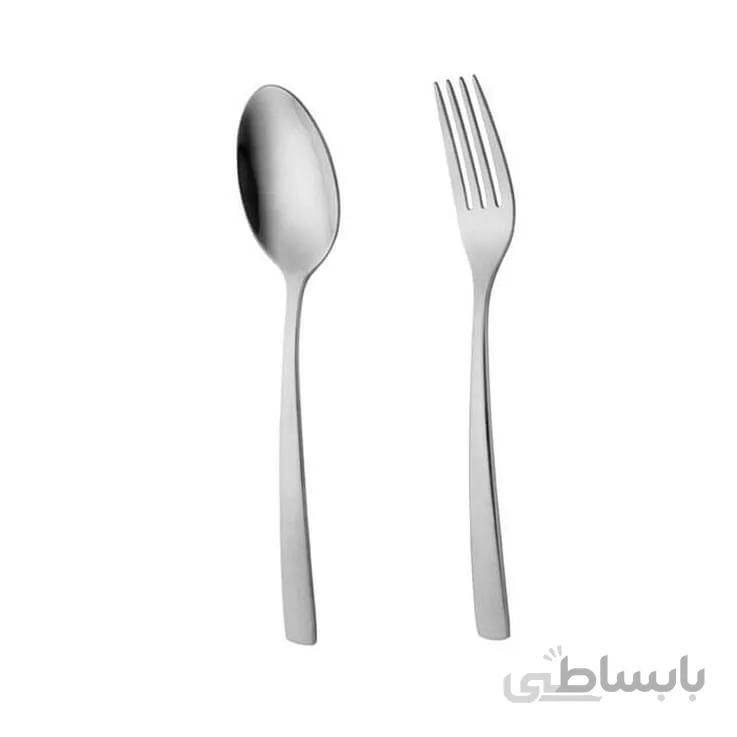 سرویس 12 پارچه (6+6 قاشق و چنگال غذا) ناب استیل مدل فلورانس