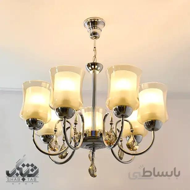لوستر آویز هفت شعله کروم کد 811
