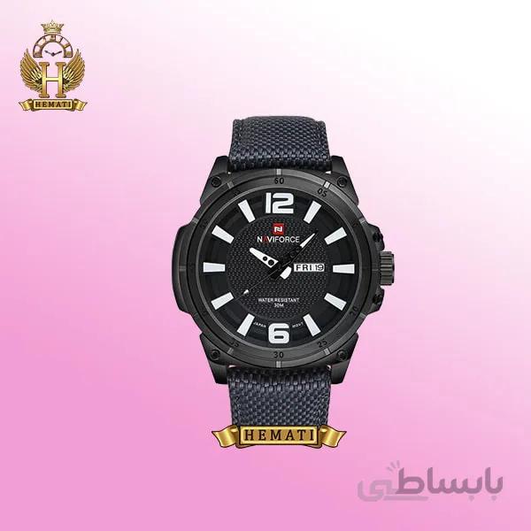 ساعت مردانه نیوی فورس Naviforce NF9066M (بند چرم سرمه ای)