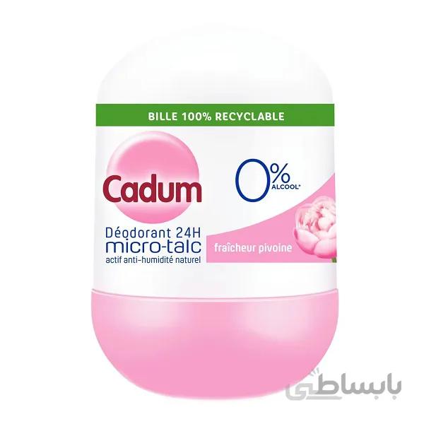مام رول ضد تعریق ارگانیک میکرو تالک کادوم CADUM گل صد تومانی حجم 50 میل | بدون الکل، نمک آلومینیوم، عطر، پارابن