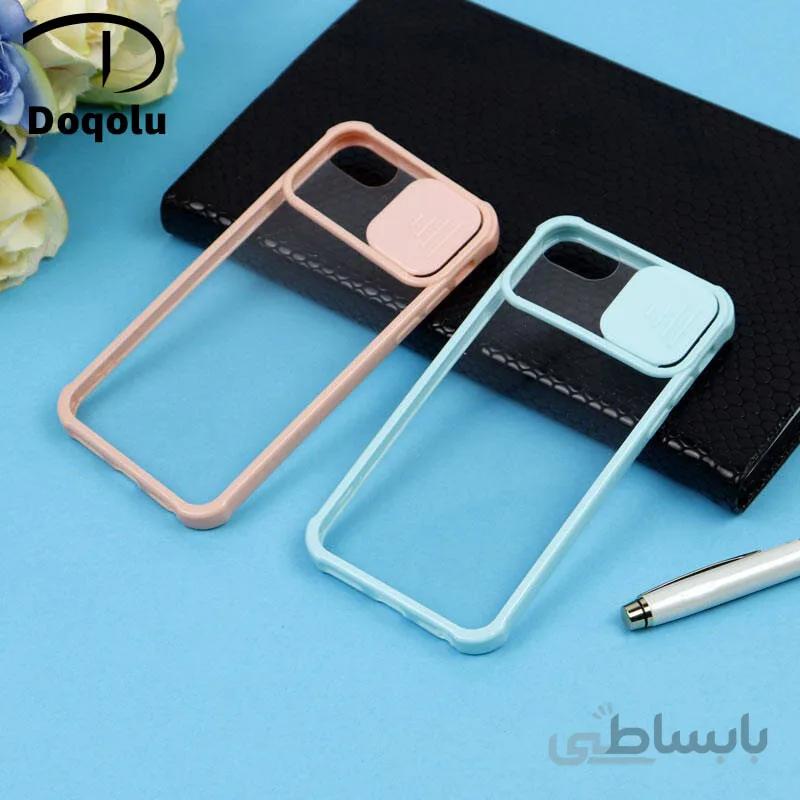 قاب گوشی اپل آیفون Apple iphone 8 مدل محافظ لنزدار کشویی پشت شفاف ضربه گیر