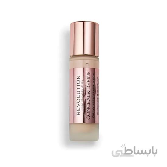 کرم پودر رولوشن مدل Revolution Conceal & Define Foundation رنگ F4 ا Revolution Conceal & Define Foundation F4