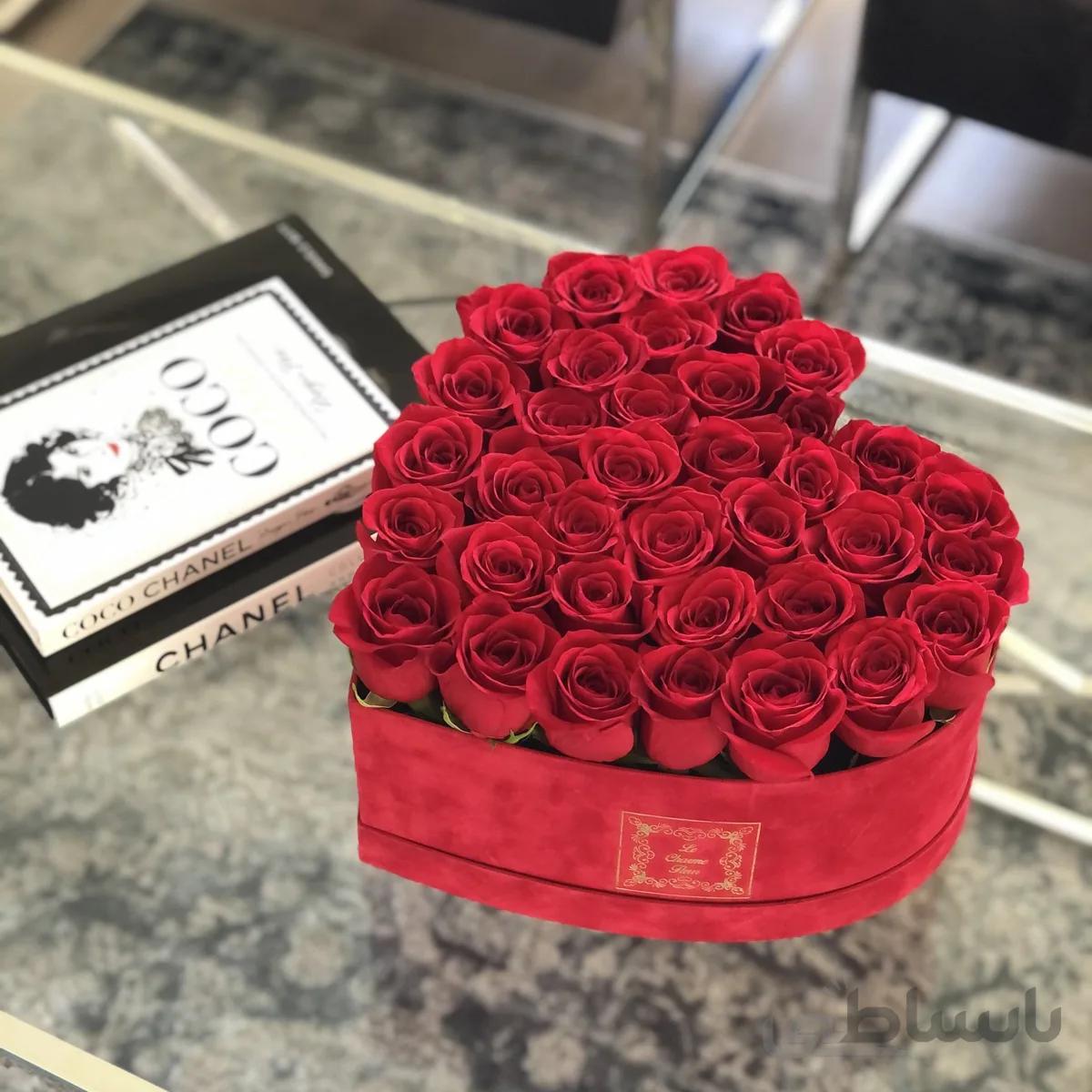 باکس گل رز قلب شماره ۱۸۴