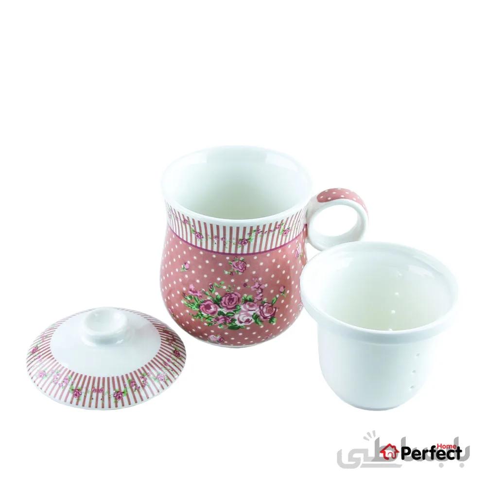 لیوان چای سبز دسته گرد