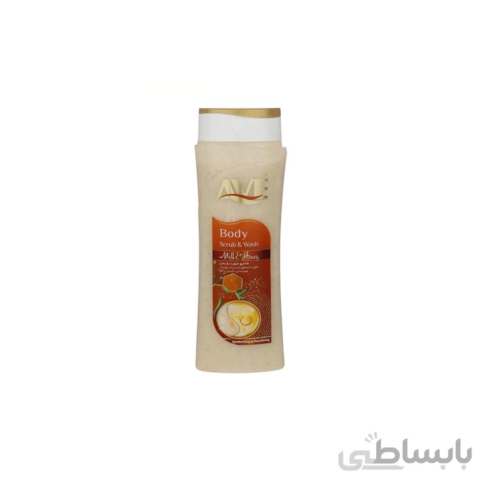 شامپو صورت و بدن اسکراب اوه مدل Milk And Honey وزن 380 گرم