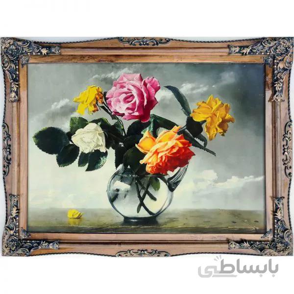 تابلو فرش دستبافت گونه گلدان 70 در 100 سانت کد 06h7010ch