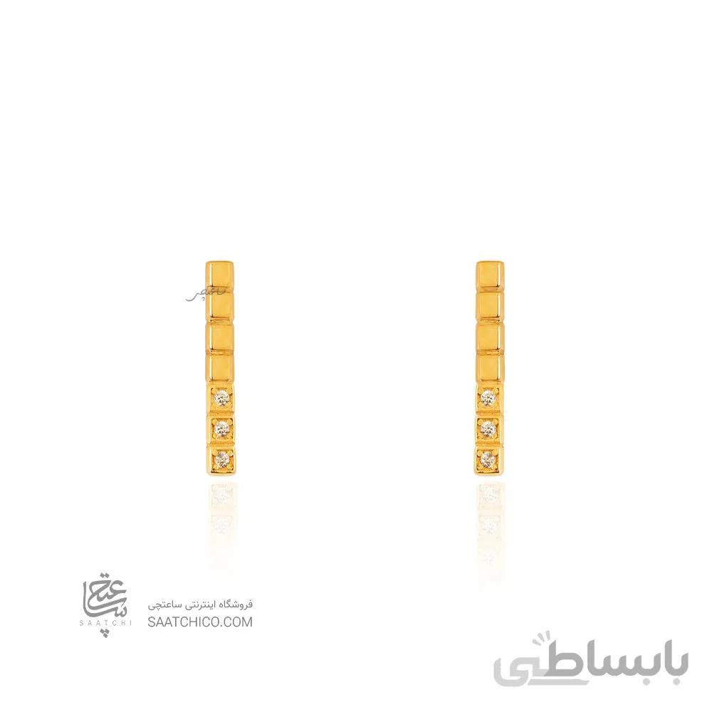 گوشواره طلا طرح شوپارد مدل نگین دار کد CE421