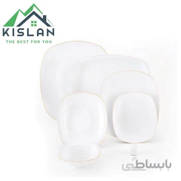 سرويس 6 نفره چهار گوش زرین لب طلا