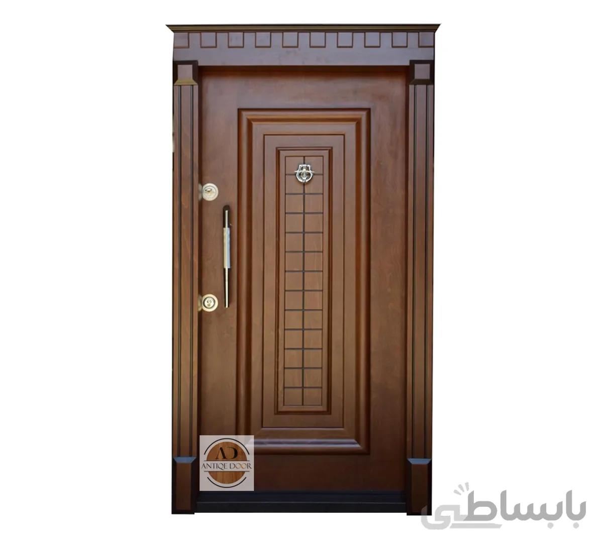 درب ضد سرقت ونوس روکش راش با روکوب - 110*210 / راست بازشو