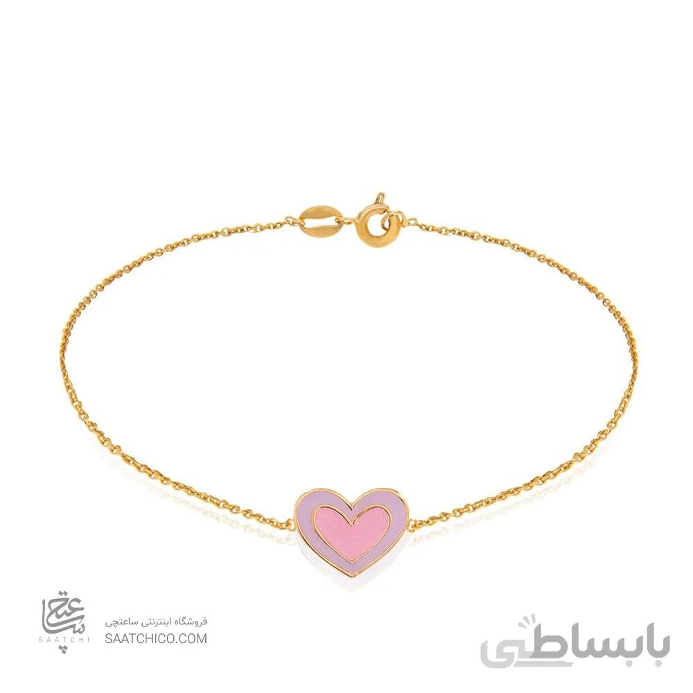 دستبند طلا کودک طرح قلب کد KB312