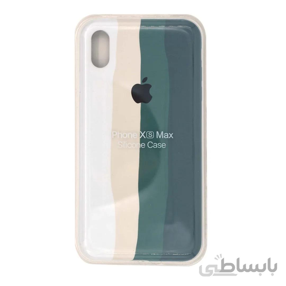 قاب گوشی اپل iPhone XS Max سیلیکونی رنگین کمانی زیر بسته مدل Rainbow-01