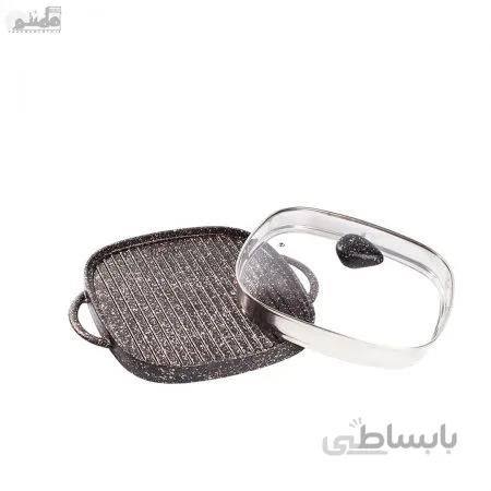 تابه گریل چدن دو طرفه مدل Lorenza درب شیشه ای