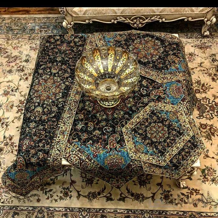 رومیزی ۵ تیکه ترمه سنتی طرح شمیم