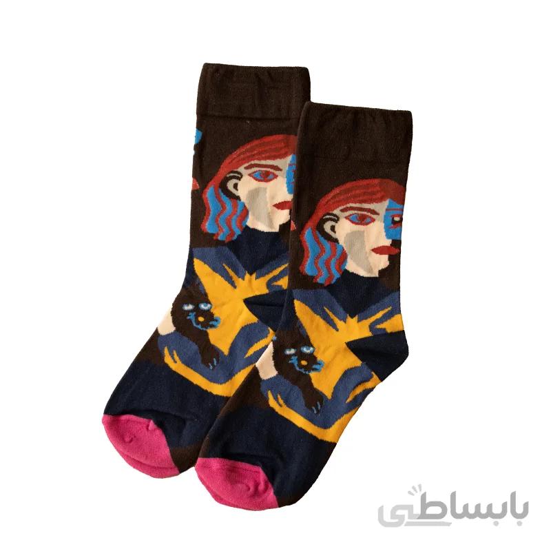 جوراب ساقدار نقاشی خارجی کیوی