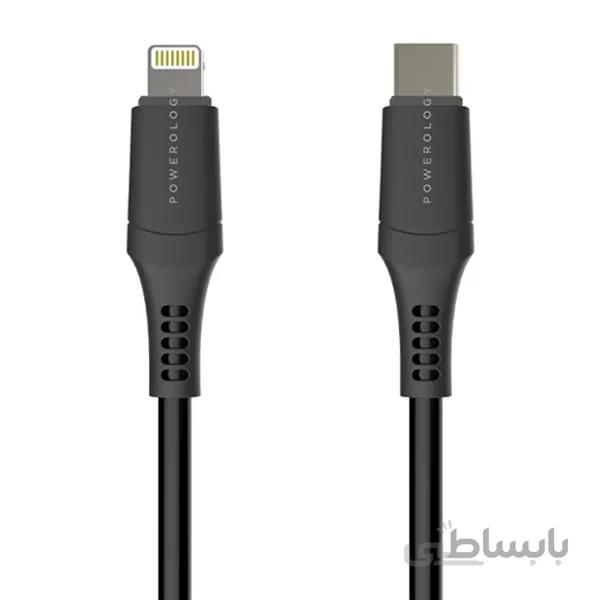 کابل تبدیل USB-C به لایتنینگ پاورولوجی مدل POWEROLOGY P12CLV2BK طول 1.2 متر