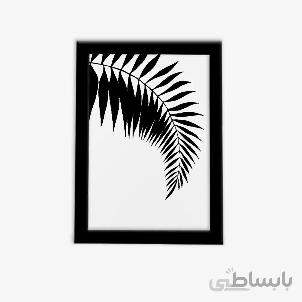تابلو مدرن برگ سوزنی مشکی